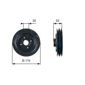 Achetez des Poulie damper (vilebrequin) GATES TVD1124 à prix pour 214,77 €