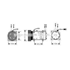 Klimakompressor CNAK030 für 206 Schrägheck (2A/C) für 330,29 CHF