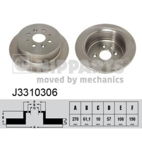 Achetez des Disque de frein NIPPARTS J3310306 à prix pour 29,86 €