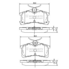 Achetez des Plaquettes de frein NIPPARTS J3612026 à prix pour 27,30 €