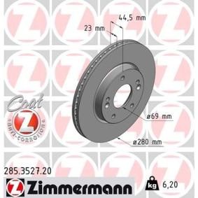 Bremsscheibe 285.3527.20 von ZIMMERMANN günstig für 57,01 € online kaufen