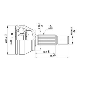 Achetez des Jeu de joints, arbre de transmission LPR KFR771 à prix pour 48,68 €