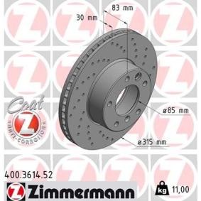 Comprar Disco de freno de ZIMMERMANN 400.3614.52 a bajo precio de 118,29 €
