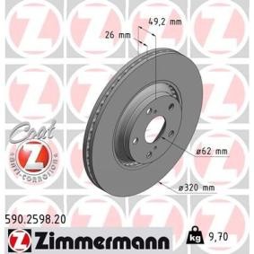 Bremsscheibe 590.2598.20 von ZIMMERMANN günstig für 77,38 € online kaufen