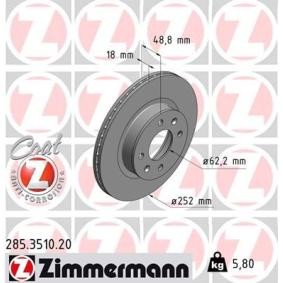 Bremsscheibe 285.3510.20 von ZIMMERMANN günstig für 48,83 € online kaufen