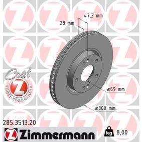 Bremsscheibe 285.3513.20 von ZIMMERMANN günstig für 60,12 € online kaufen