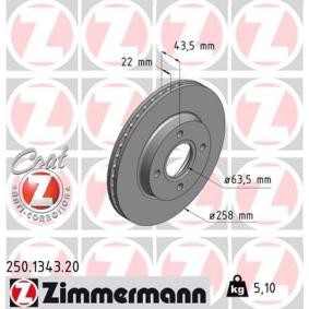 Bremsscheibe 250.1343.20 von ZIMMERMANN günstig für 42,45 € online kaufen
