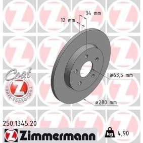 Bremsscheibe 250.1345.20 von ZIMMERMANN günstig für 36,40 € online kaufen