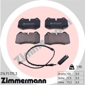 Acquista Kit pastiglie freni da ZIMMERMANN 21471.175.2 a buon mercato per soli 151,99 €
