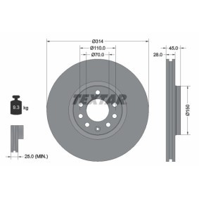 Comprar Disco de freno de TEXTAR 92118800 a bajo precio de 83,94 €