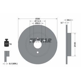 Achetez des Disque de frein TEXTAR 92155500 à prix pour 41,70 €