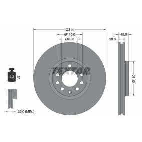 Comprar Disco de freno de TEXTAR 92118803 a bajo precio de 72,85 €