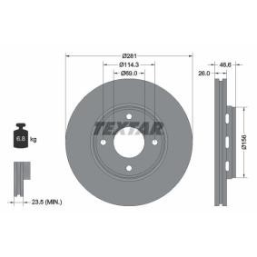 Achetez des Disque de frein TEXTAR 92204400 à prix pour 54,03 €
