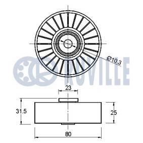 Spannrolle, Keilrippenriemen für FIAT von RUVILLE