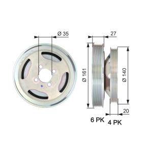 Achetez des Poulie damper (vilebrequin) GATES TVD1075 à prix pour 75,89 €