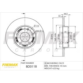 Comprar Disco de freno de FREMAX BD-0118 a bajo precio de 64,41 €