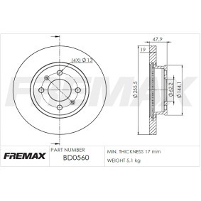 Acquista Disco freno da FREMAX BD-0560 a buon mercato per soli 66,75 €