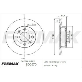 Acquista Disco freno da FREMAX BD-0570 a buon mercato per soli 56,53 €