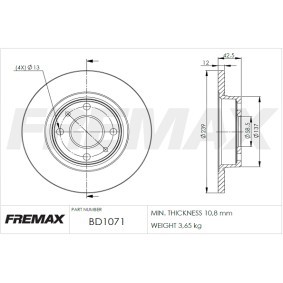 Comprar Disco de freno de FREMAX BD-1071 a bajo precio de 39,92 €