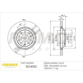Bremsscheibe BD-4082 für SUPERB Kombi (3T5) für 81,64 CHF