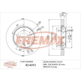 Bremsscheibe BD-4092 für Octavia III Combi (5E5) für 52,29 CHF