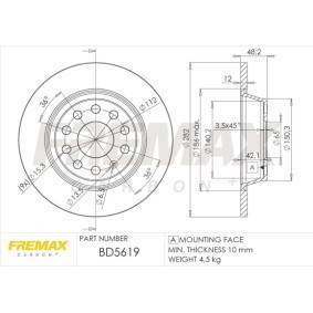 Bremsscheibe BD-5619 für SKODA