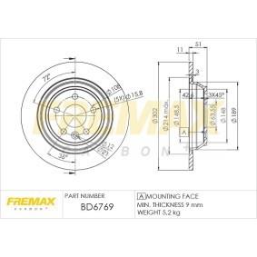 Comprar Disco de freno de FREMAX BD-6769 a bajo precio de 31,24 €