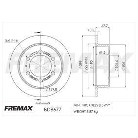 Kjøp Bremseskive av FREMAX BD-8677 til den lave prisen 818,63 NOK