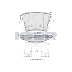 Acquista Kit pastiglie freni da ICER 182069 a buon mercato per soli 36,89 €