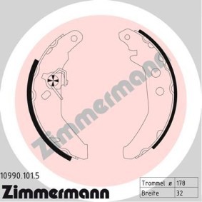 Achetez des Jeu de mâchoires de frein ZIMMERMANN 10990.101.5 à prix pour 110,05 €