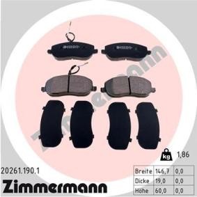 Achetez des Plaquettes de frein ZIMMERMANN 20261.190.1 à prix pour 59,14 €