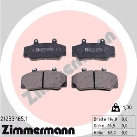 Køb Bremseklodser af ZIMMERMANN 21233.165.1 til den lave pris 393,01 DKK