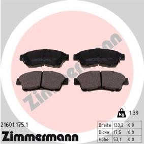 Achetez des Plaquettes de frein ZIMMERMANN 21601.175.1 à prix pour 33,69 €