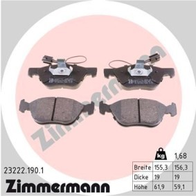 Achetez des Plaquettes de frein ZIMMERMANN 23222.190.1 à prix pour 207,24 €