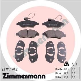 Køb Bremseklodser af ZIMMERMANN 23711.190.2 til den lave pris 511,71 DKK