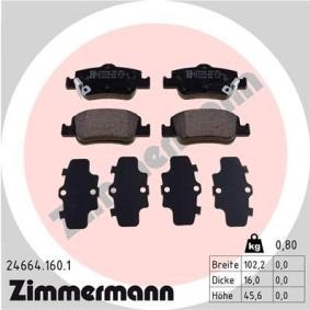 Achetez des Plaquettes de frein ZIMMERMANN 24664.160.1 à prix pour 51,55 €
