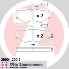 Köp Bromsbelägg av ZIMMERMANN 29001.200.1 till det låga priset 2908,40 kr