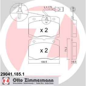 Köp Bromsbelägg av ZIMMERMANN 29041.185.1 till det låga priset 1155,16 kr
