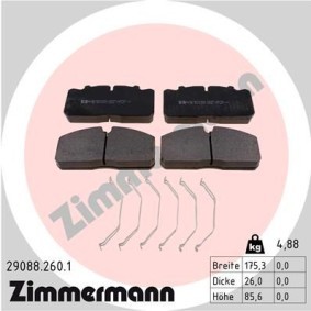 Köp Bromsbelägg av ZIMMERMANN 29088.260.1 till det låga priset 4414,77 kr