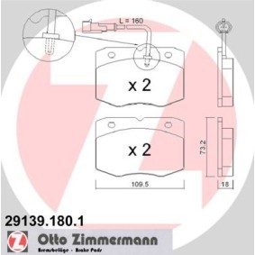 Köp Bromsbelägg av ZIMMERMANN 29139.180.1 till det låga priset 1195,16 kr