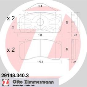 Bremsbeläge für MERCEDES-BENZ von ZIMMERMANN