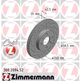 Acquista Disco freno da ZIMMERMANN 300.2094.52 a buon mercato per soli 200,07 €