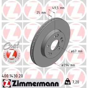 Bremsscheibe 400.1430.20 von ZIMMERMANN günstig für 64,68 € online kaufen