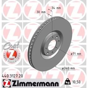 Achetez des Disque de frein ZIMMERMANN 440.3127.20 à prix pour 81,72 €