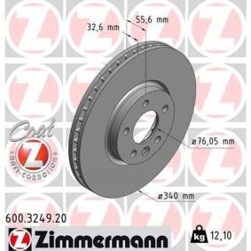 Comprar Disco de freno de ZIMMERMANN 600.3249.20 a bajo precio de 90,44 €