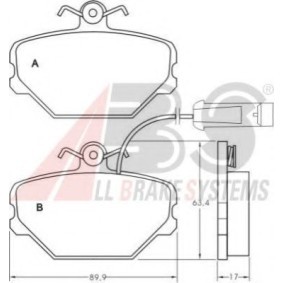 Acquista Kit pastiglie freni da A.B.S. 36630 OE a buon mercato per soli 32,67 €