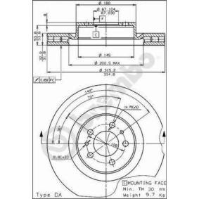 Achetez des Disque de frein BREMBO 09.5183.40 à prix pour 180,20 €