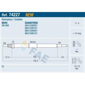 Achetez des Bougie de préchauffage FAE 74227 à prix pour 26,18 €