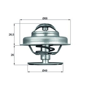 Kühlwasserthermostat von MAHLE ORIGINAL TX 62 89