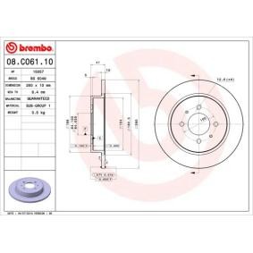 Achetez des Disque de frein BREMBO 08.C061.10 à prix pour 55,39 €